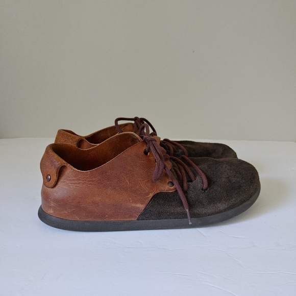 Birkenstock Montana Plus Suede Oiled Leather Shoes Size 9 9.5 Brown Two Tone - Picture 5 of 14